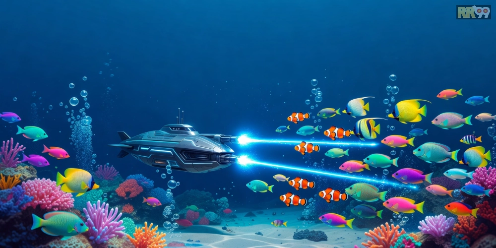 Đội tàu săn cá hoành tráng trong bắn cá online rr99 với hiệu ứng sóng nước chân thực