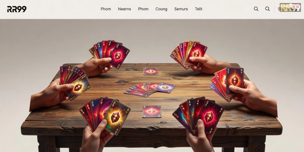 Minh họa ván chơi Phỏm sôi động trên nền tảng RR99 với giao diện hiện đại