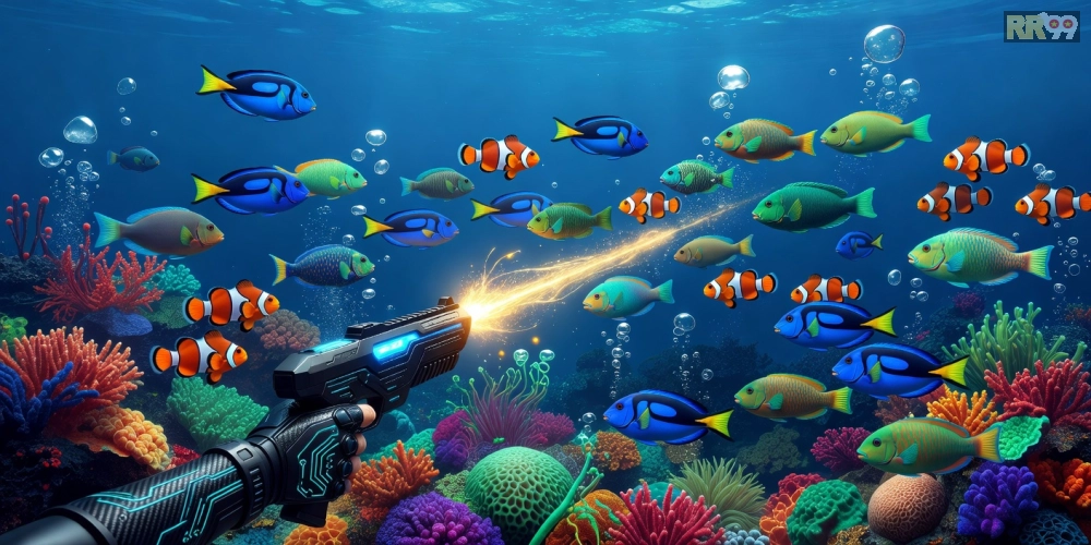 Khám phá khái niệm game bắn cá rr99 với hình ảnh đại dương sống động và các loài cá đa dạng