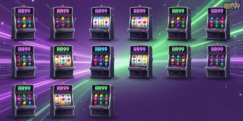 Caption hướng dẫn top game nổ hũ rr99 với danh sách slot machine phổ biến và jackpot đang quay