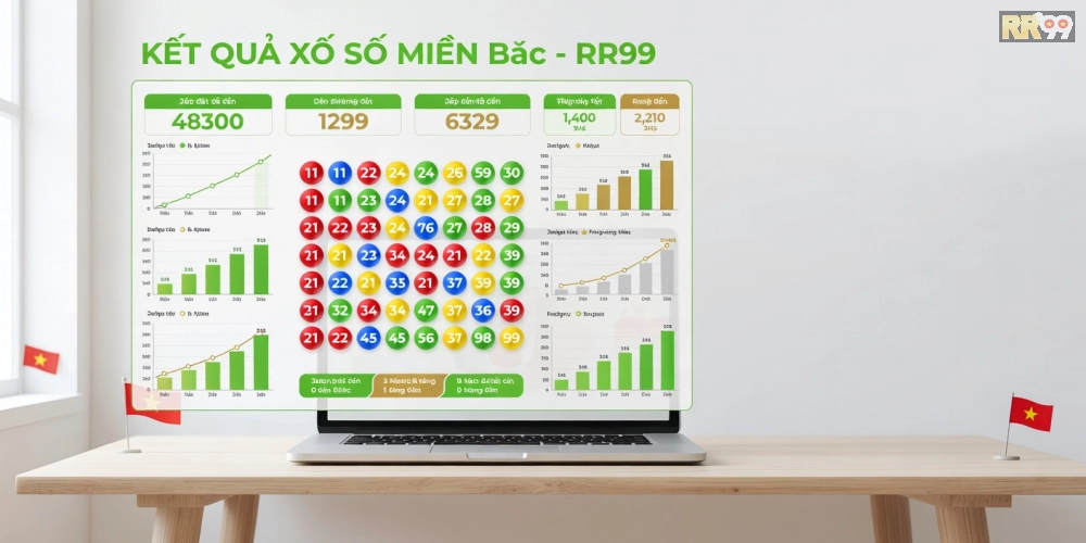 Ảnh minh họa kết quả xổ số miền Bắc rr99 với biểu đồ thống kê và số liệu realtime
